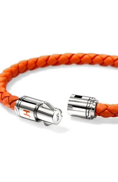 John Hardy Braided Leather Bracelet In Sterling Silver