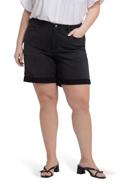 Nydj Diana Relaxed Jean Shorts In Cadiz Royal In Black