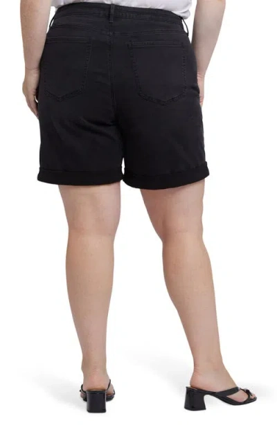 Nydj Diana Relaxed Jean Shorts In Cadiz Royal In Black