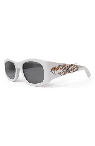 Pleasures X Akila Eazy 55mm Rectangular Sunglasses In Moon Rock