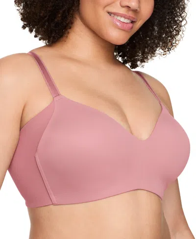 Warner's Seamless T-shirt Wireless Full Coverage Bra Rm3061a In Rose