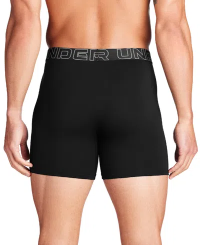Under Armour Men's Performance Solid 6" Boxer Briefs In Black W,stream