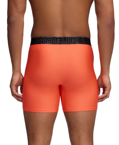 Under Armour Men's Performance Tech Mesh Solid 6" Boxer Briefs In Fire