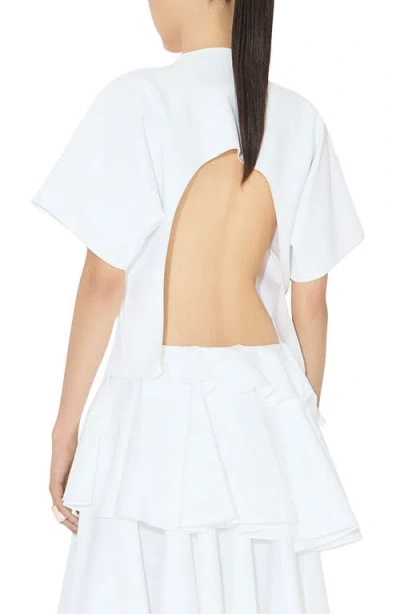 Alaïa Open Back T-shirt In Blanc