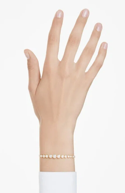 Swarovski Womens Crystal Imber Round 18ct Yellow-gold Plated And Zirconia Bracelet In Crystal/gold