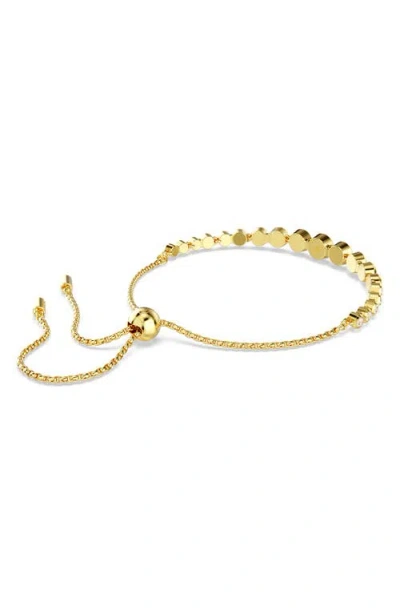 Swarovski Womens Crystal Imber Round 18ct Yellow-gold Plated And Zirconia Bracelet In Crystal/gold