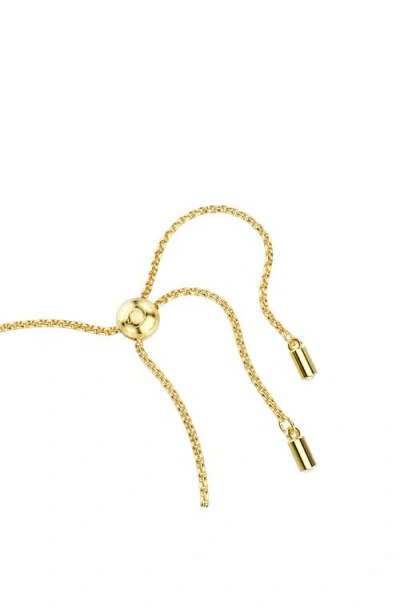 Swarovski Womens Crystal Imber Round 18ct Yellow-gold Plated And Zirconia Bracelet In Crystal/gold