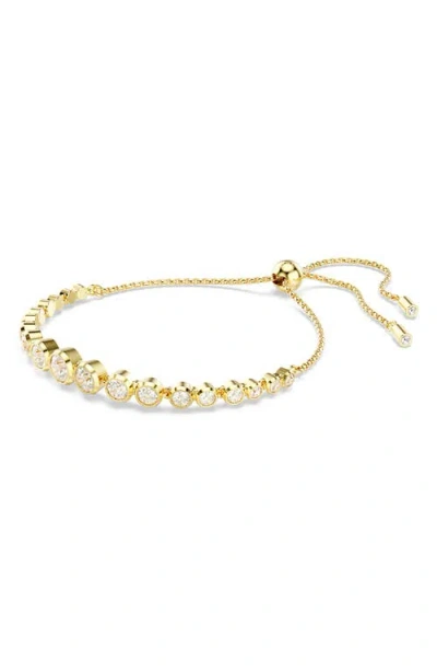 Swarovski Womens Crystal Imber Round 18ct Yellow-gold Plated And Zirconia Bracelet In Crystal/gold