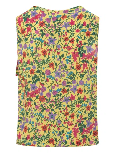 Weekend Max Mara Silk Top In 黄色