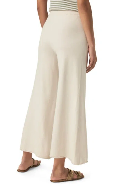 Splendid Veronica Crop Wide Leg Sweater Knit Pants In White