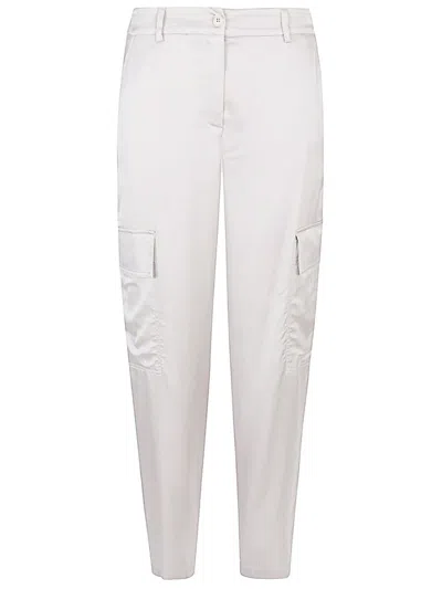 Via Masini 80 Light Grey Cargo Trousers In Light Grey