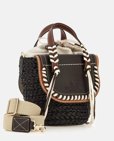 Cuba Lab Black Leather Habanera Satchels Bag In Black