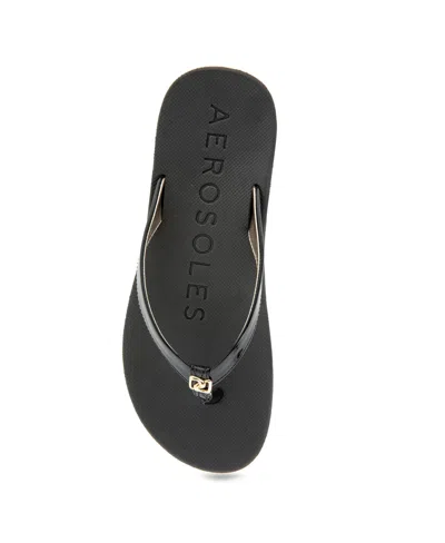 Aerosoles Women's Jace Round Toe Thong Sandals In Black