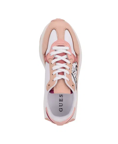 Guess Calebb Sneaker In Pink,white