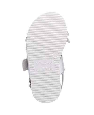 Nina Little Girls Pollie Footbed Sandals In Silver,multi