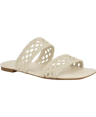 Calvin Klein Women's Florency Woven Slip-on Flat Sandals In Ivory