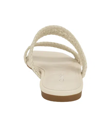 Calvin Klein Women's Florency Woven Slip-on Flat Sandals In Ivory