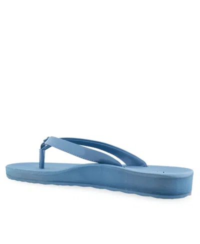 Aerosoles Women's Jace Round Toe Thong Sandals In Blue Jean