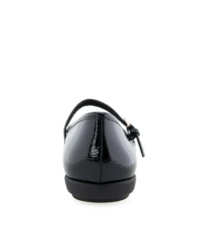 Aerosoles Women's Baylee Round Toe Mary Jane Flats In Black Patent Faux Leather