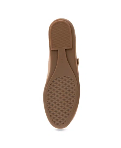 Aerosoles Women's Baylee Round Toe Mary Jane Flats In Beige Bisque Faux Leather