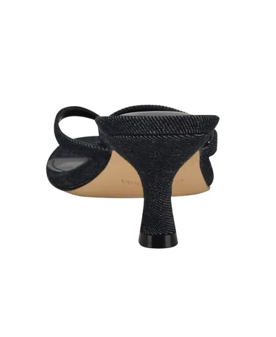 Calvin Klein Women's Opelle Tapered Kitten Heel Sandals In Dark Blue Denim