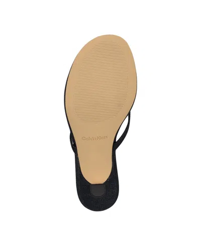 Calvin Klein Women's Opelle Tapered Kitten Heel Sandals In Dark Blue Denim