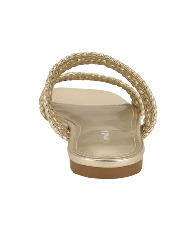 Calvin Klein Women's Florency Woven Slip-on Flat Sandals In Gold