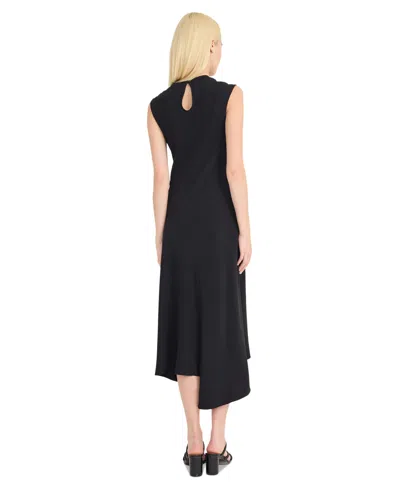Luxely Women's Asymmetrical Midi Dress In Black