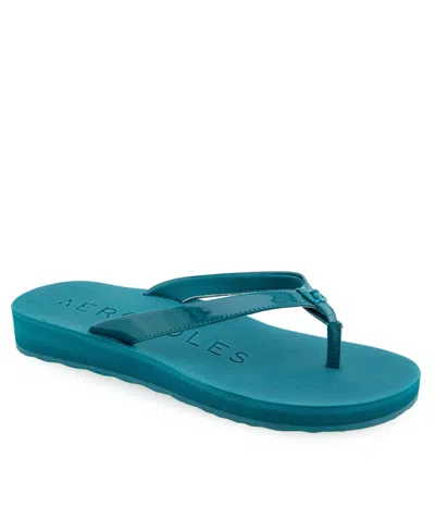 Aerosoles Women's Jace Round Toe Thong Sandals In Teal