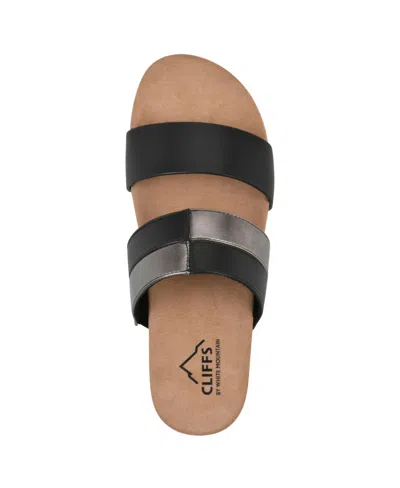 Cliffs By White Mountain Tammy Slide Sandal In Black Burnished Smooth