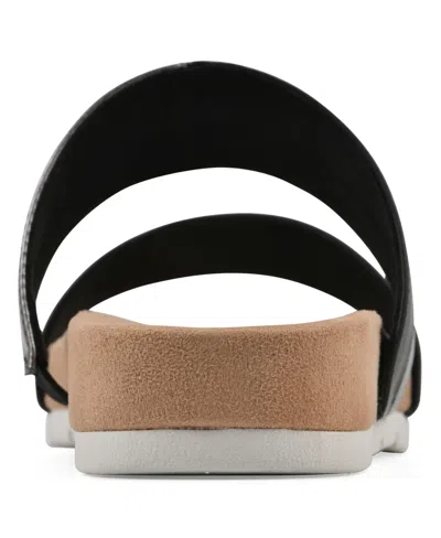 Cliffs By White Mountain Tammy Slide Sandal In Black Burnished Smooth