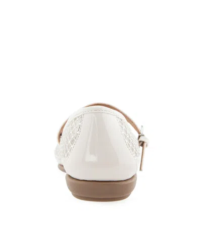 Aerosoles Women's Baylee Round Toe Mary Jane Flats In Crystal,eggnog Mesh Fabric