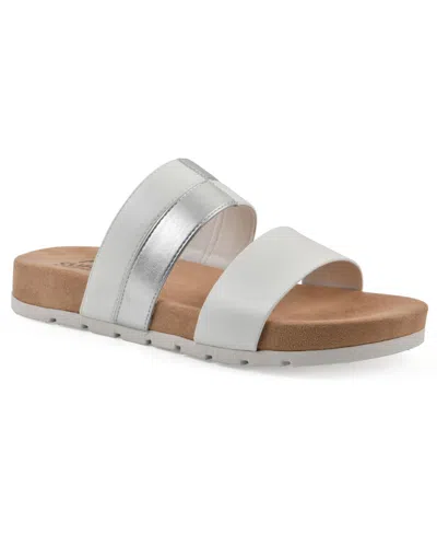 Cliffs By White Mountain Tammy Slide Sandal In White Smooth