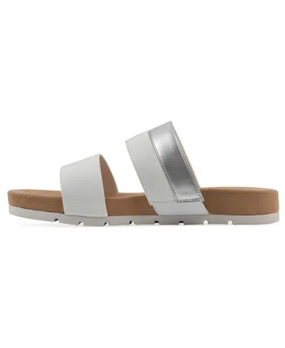 Cliffs By White Mountain Tammy Slide Sandal In White Smooth