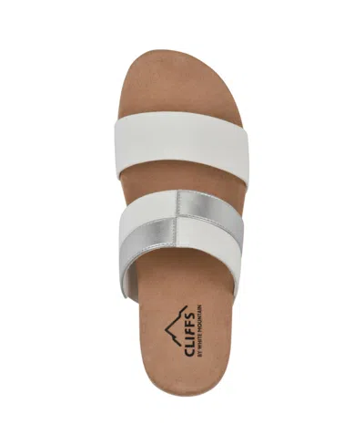 Cliffs By White Mountain Tammy Slide Sandal In White Smooth