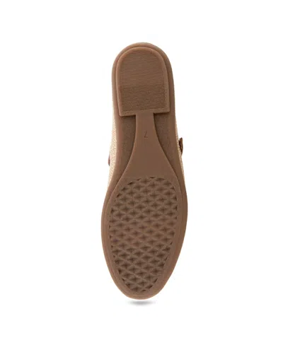 Aerosoles Women's Baylee Round Toe Mary Jane Flats In Natural Raffia,tan Faux Leather