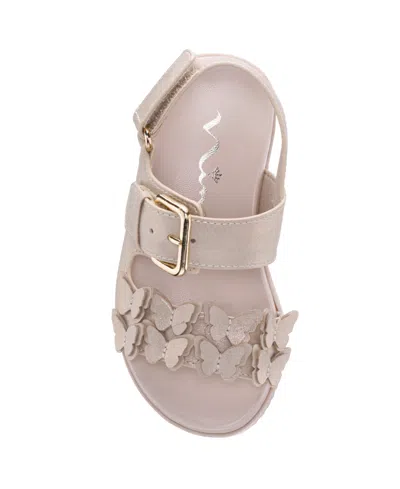 Nina Little Girls Pollie Footbed Sandals In Light Gold