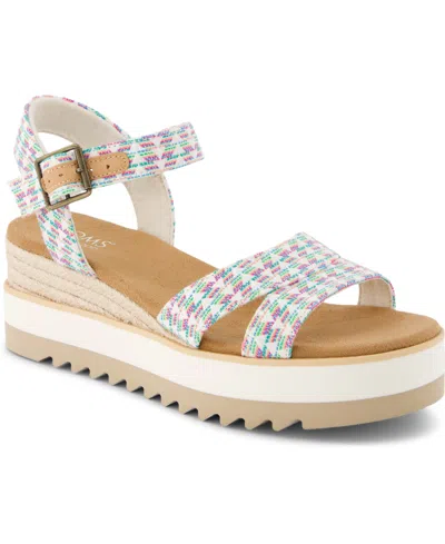Toms Women's Louisa Platform Wedge Sandals In Multi Triangle Woven