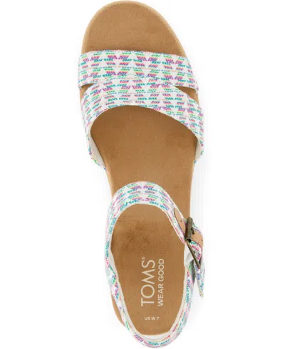 Toms Women's Louisa Platform Wedge Sandals In Multi Triangle Woven