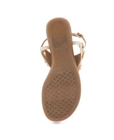 Aerosoles Women's Connie Round Toe Flat Sandals In Natural Canvas