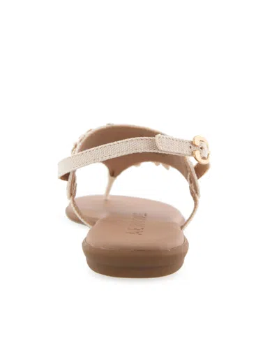 Aerosoles Women's Connie Round Toe Flat Sandals In Natural Canvas