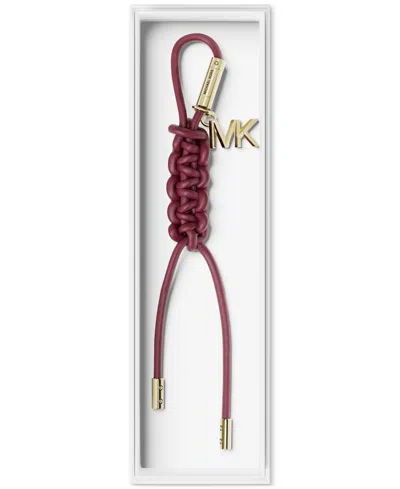 Michael Kors Braided Keychain Gold-tone Hardware In Burgundy