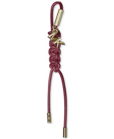 Michael Kors Braided Keychain Gold-tone Hardware In Burgundy