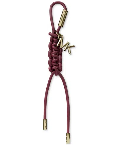 Michael Kors Braided Keychain Gold-tone Hardware In Burgundy