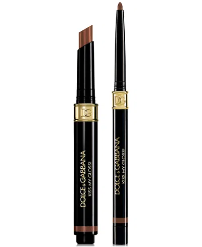 Dolce & Gabbana 2-pc. Kiss My Gloss! 4d Gloss Stick & Lip Liner Set In 03 Chat - Neutral Brown Liner And Chocol
