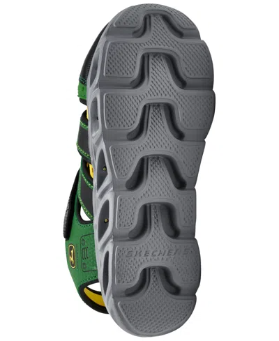 Skechers Little Boys John Deere: Hypno-splash Light-up Sandals From Finish Line In Green,black