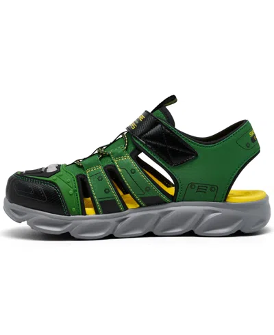 Skechers Little Boys John Deere: Hypno-splash Light-up Sandals From Finish Line In Green,black