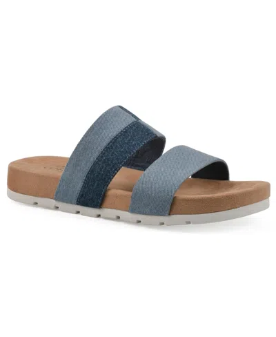 Cliffs By White Mountain Women's Tammy Slide Slip-on Sandals In Mid-blue Denim