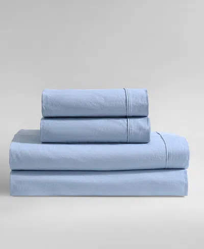 Calvin Klein Closeout!  Washed Cotton Percale 4-pc. Sheet Set, King In Chambray Blue