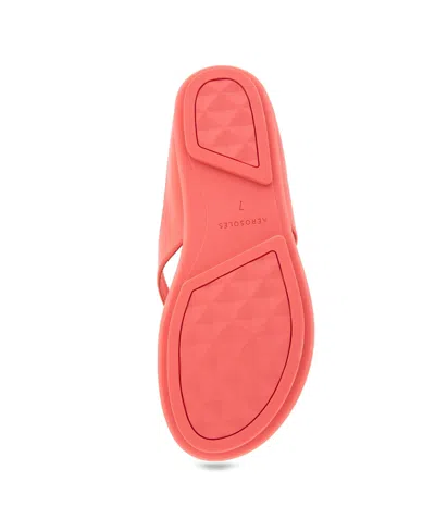 Aerosoles Women's Fisher Round Toe Thong Sandals In Coral Faux Leather